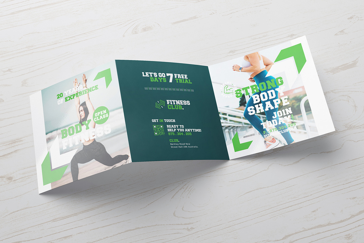 Fitness Square Trifold Brochure, a Brochure Template by Designsoul14 (Photo 4 of 4)