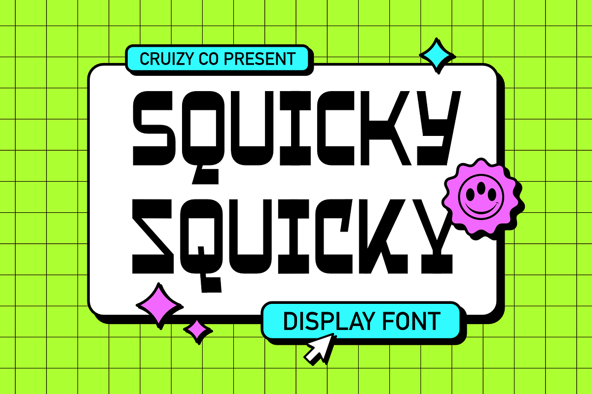 SQUICKY - Retro & Funky Display Font, a Sans Serif Font by Cruizy & Co (Photo 1 of 8)