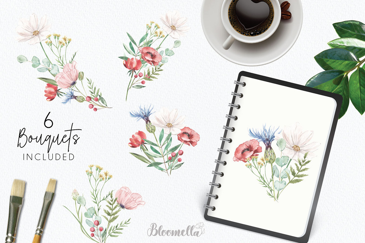 Wildflower Florals Poppies Flowers, an Object Graphic by Bloomella (Photo 4 of 7)