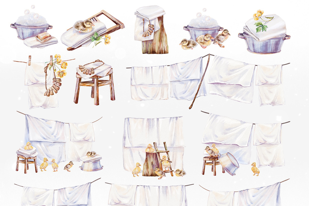 Spring Rustic Laundry Aesthetic, an Object Illustration by Shabbypie (Photo 3 of 5)