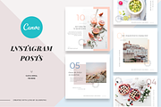 CANVA Food & Travel Instagram Posts, a Social Media Template by SilverStag Type Foundry (Thumbnail 1 of 6)