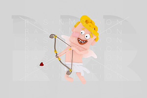 Young Cupid Shooting Love Arrow