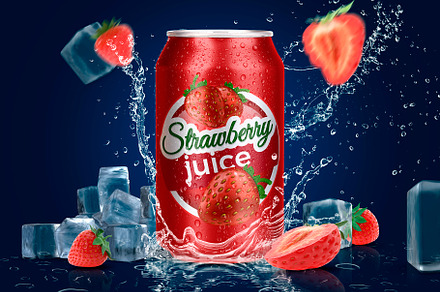 Tin Can Water Droplets Mockup