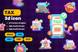 TAX 3d Illustration Icon Pack