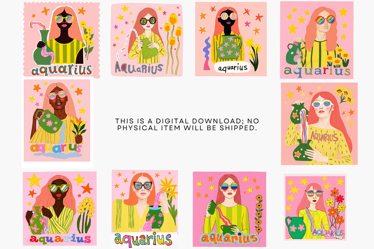 Aquarius Collage Girls, a Person Illustration by Jakayla Digital Co (Photo 5 of 9)