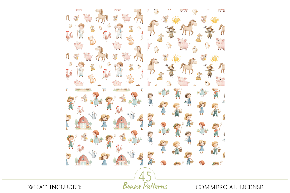 Little Farm Watercolor Clipart, an Illustration by MockupWizard (Photo 5 of 7)