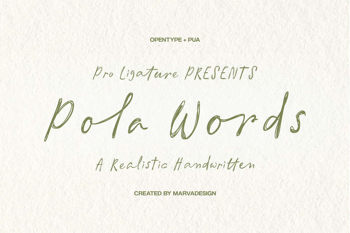 Pola Words, a Handwritten Font by Marvadesign (Photo 1 of 10)