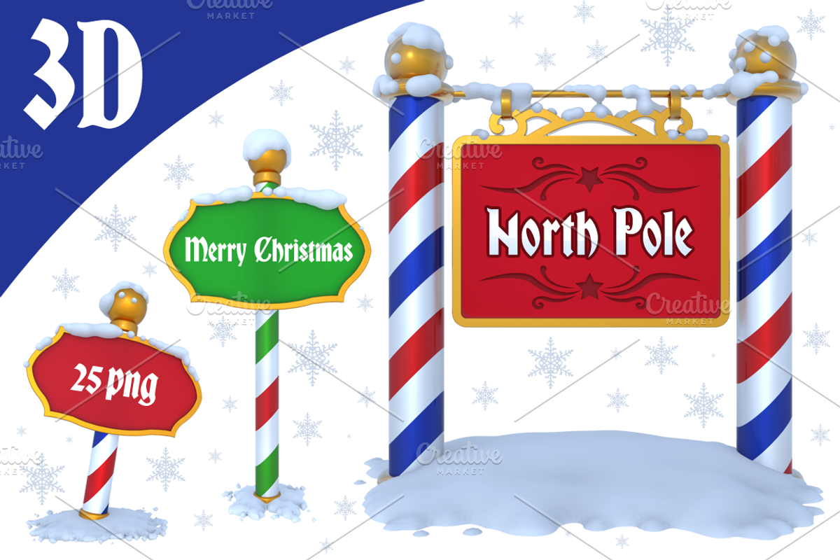 North Pole Sign - 3D