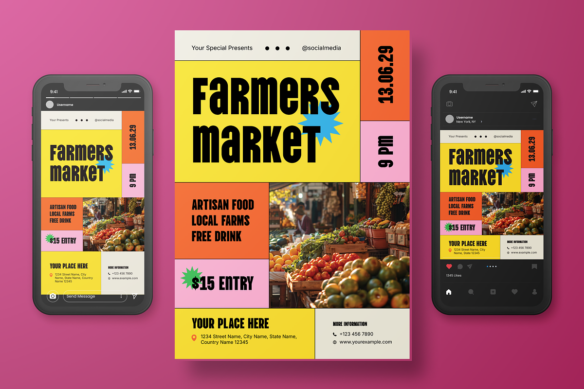 Farmer Market Flyer Set, a Flyer Template by Annora Studio (Photo 2 of 6)