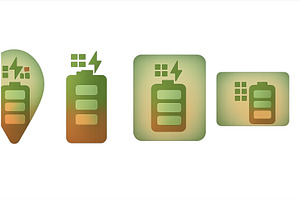 Battery icons in various styles, a Technology Illustration by ZinetroN