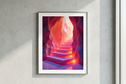 Surreal Glowing Cave Stairs Photo, a Background Graphic by Aura Canyon HQ (Thumbnail 6 of 7)