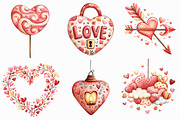 Cute Whimsical Valentine Clipart, an Illustration by Libby Wishes (Thumbnail 6 of 6)