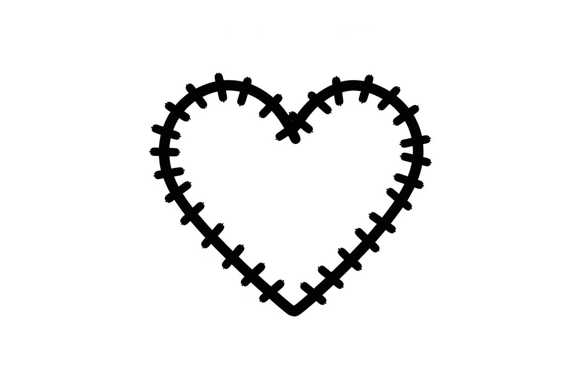Stitched Heart Silhouette Vector Bun, an Illustration by Designs_River (Photo 28 of 41)