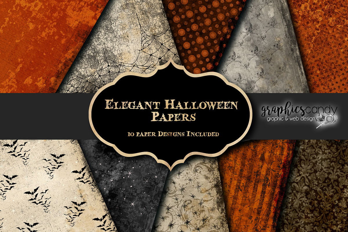 Elegant Halloween Papers - Digital, a Graphic by Graphics Candy (Photo 1 of 11)