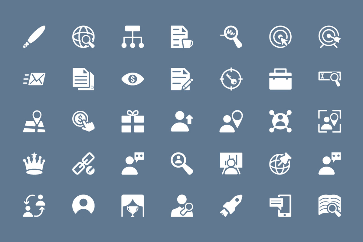 150+ Online Marketing Icons preview 4