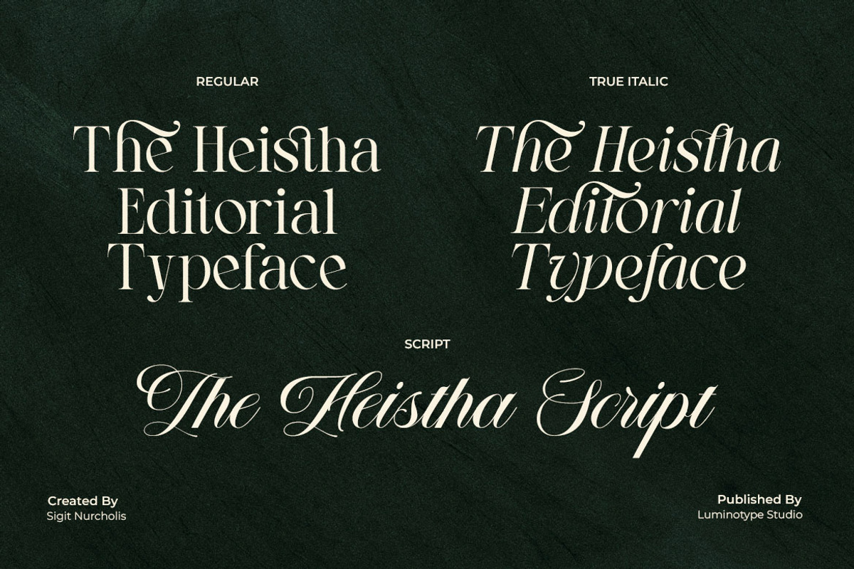 LT The Heistha Editorial - Font Duo, a Script Font by Luminotype (Photo 2 of 17)