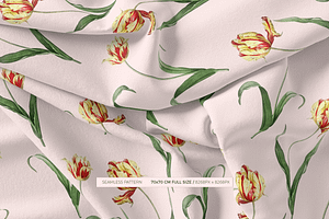 SPRING FLOWERS SEAMLESS PATTERNS