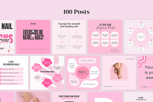 Nails Pink Social Feed Template