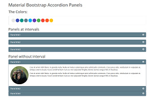 Material Bootstrap Accordion Panels