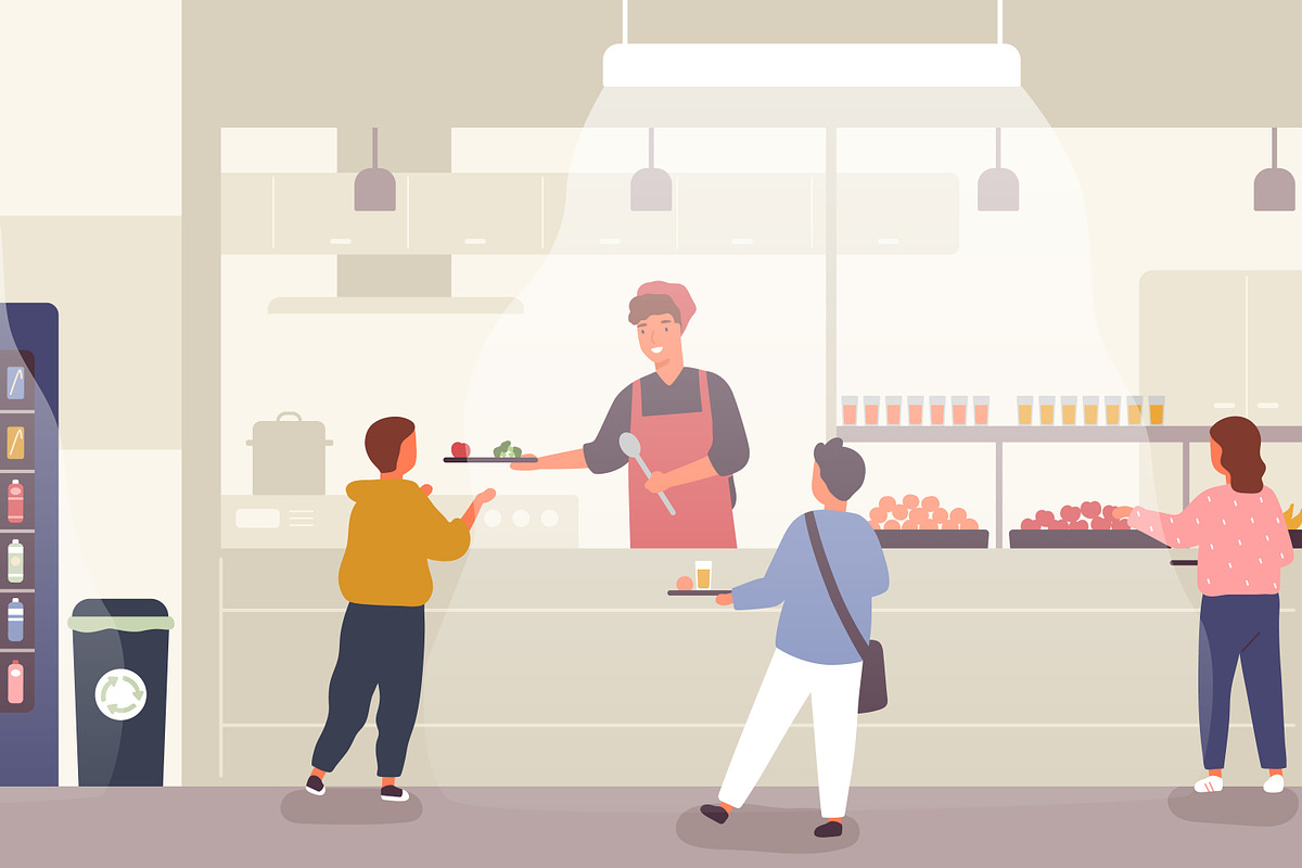 Students at school cafeteria, an Education Illustration by Good Studio (Photo 4 of 4)
