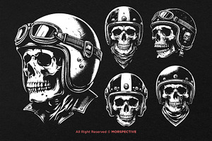 10 Bundle Dark Art Skull Rider Motor