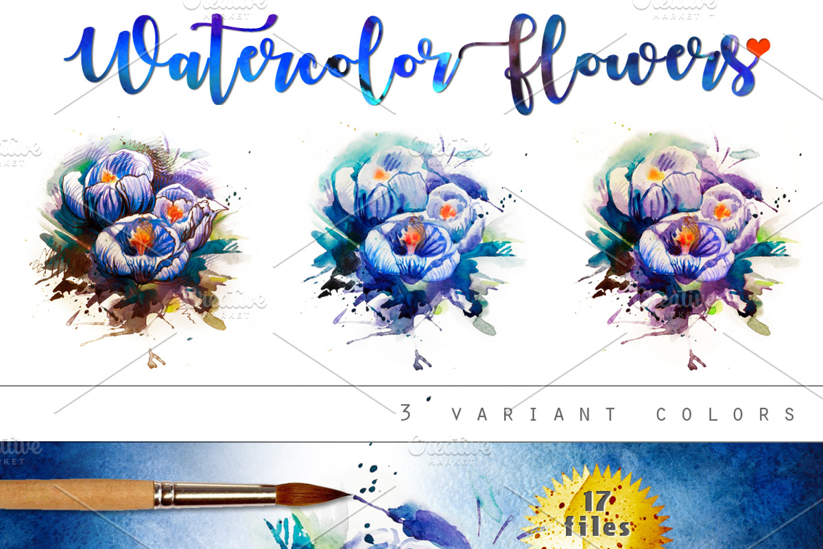 Spring flowers, watercolor painting, a Texture Illustration by Allween (Photo 3 of 7)