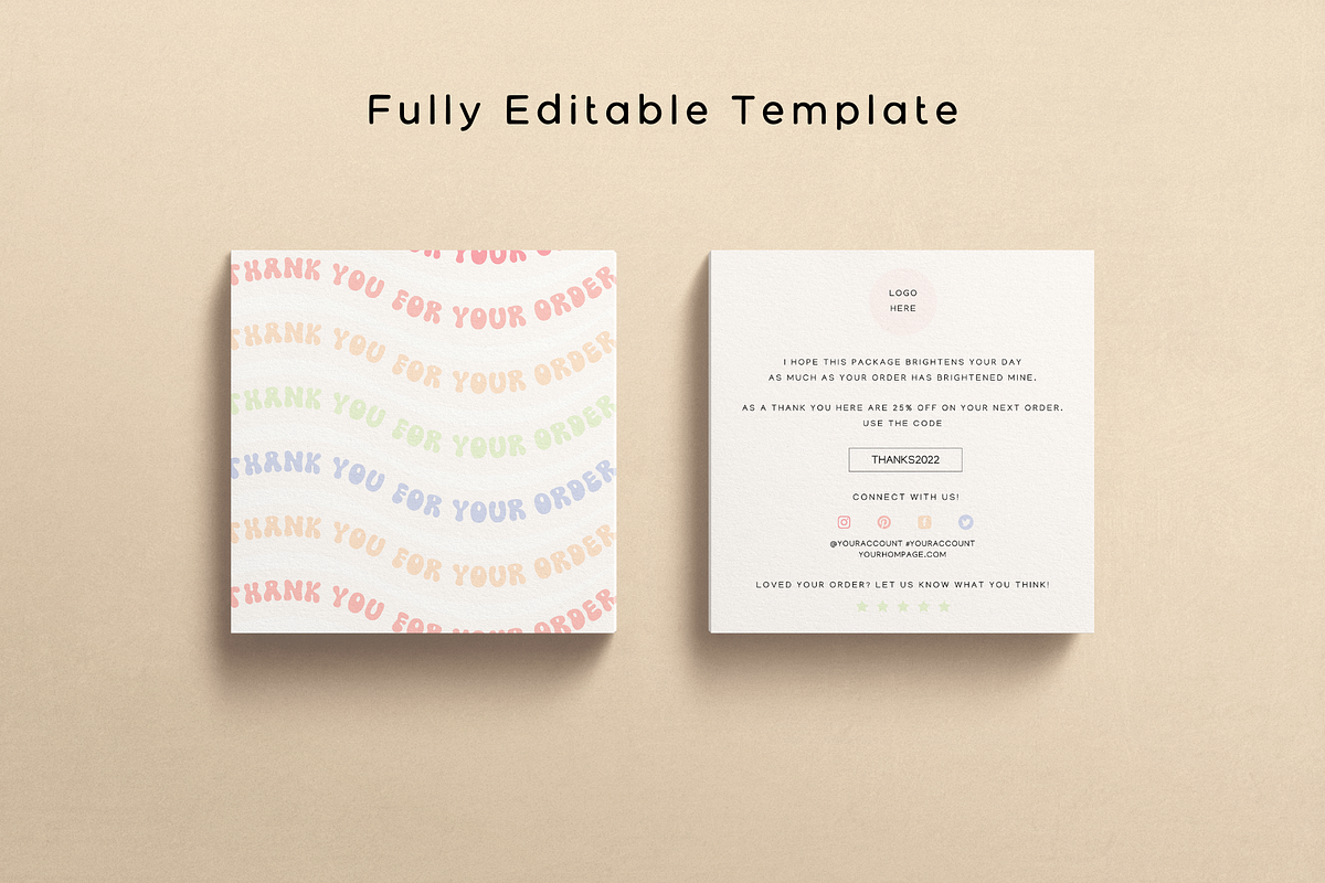Thank you card Canva template, a Flyer Template by Hellohastore (Photo 2 of 9)