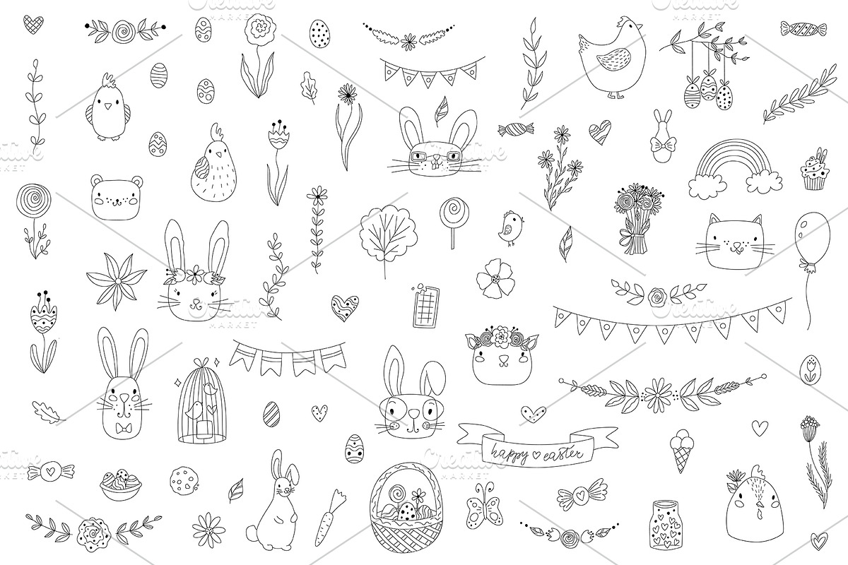 Vector Easter Clip Art Collection, an Animal Illustration by Chloe's Illustrations (Photo 2 of 3)