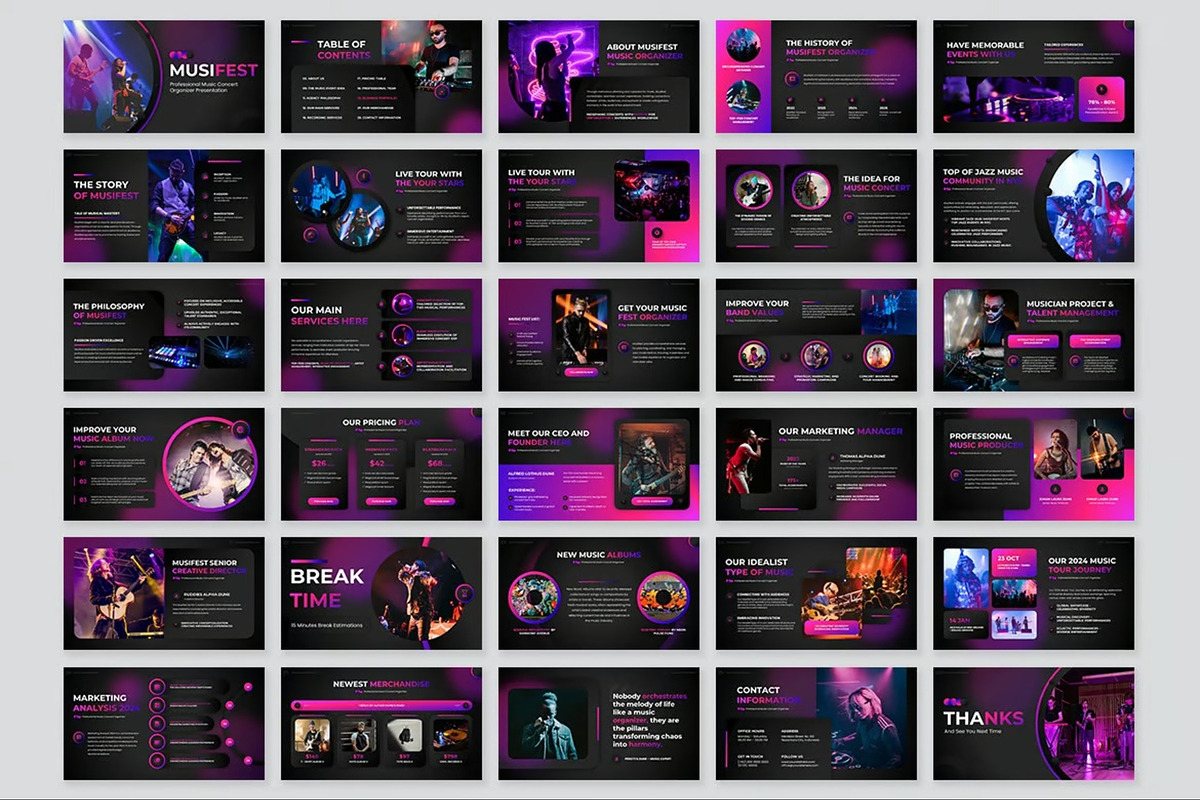 Music Concert Google Slides Template, a Presentation Template by Fit-tee (Photo 4 of 10)