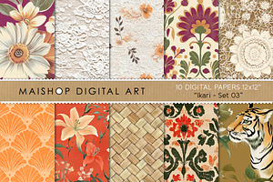 Seamless Boho Textures & Patterns, a Pattern Graphic by Maishop