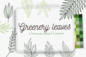 Greenery leaves stamps brushes