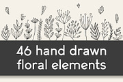 46 hand drawn floral elements, a Decorative Illustration by pixelwerk (Thumbnail 1 of 3)
