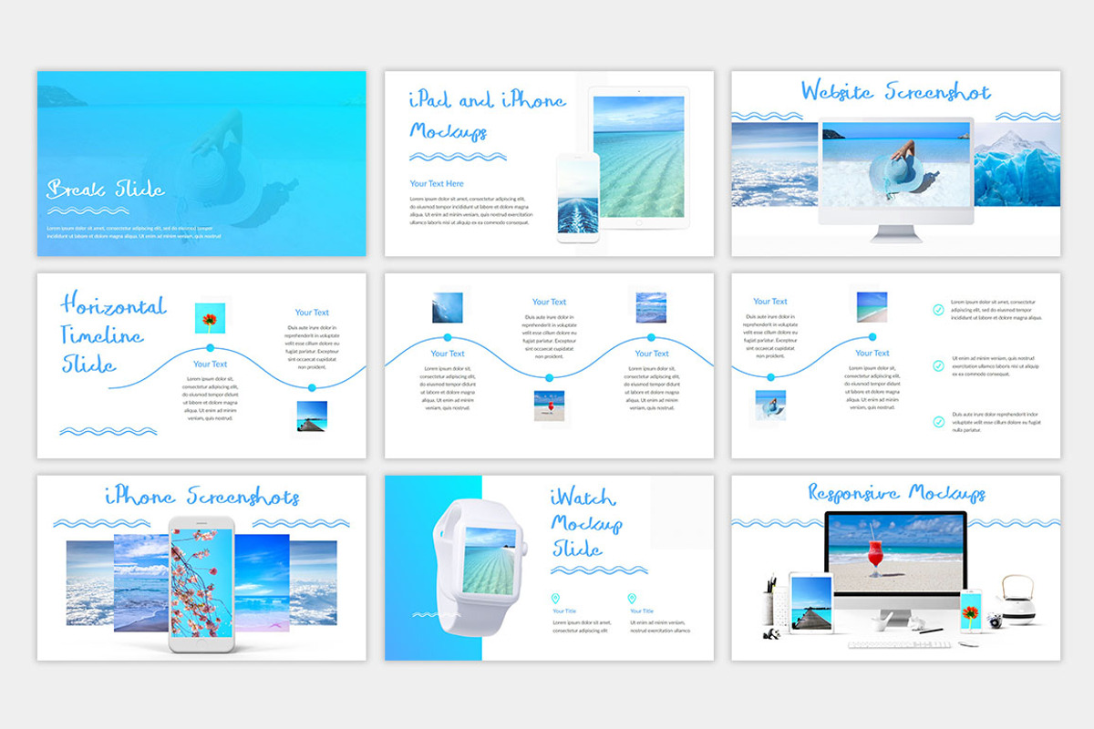 Blue Waves - PowerPoint Template, a Presentation Template by Helga_Design (Photo 6 of 10)