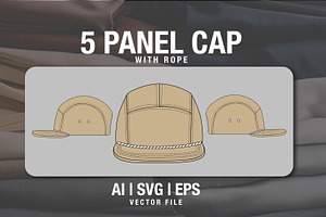 5 Panel Cap With Rope Vector Edition