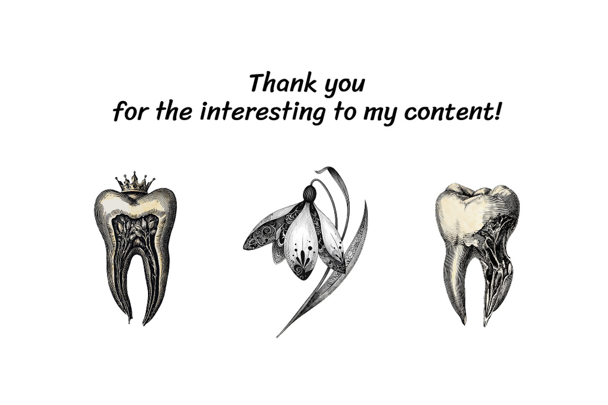 Dark Vintage Tooth Clipart Bundle, a Healthcare Illustration by InkyQueenArt (Photo 5 of 5)