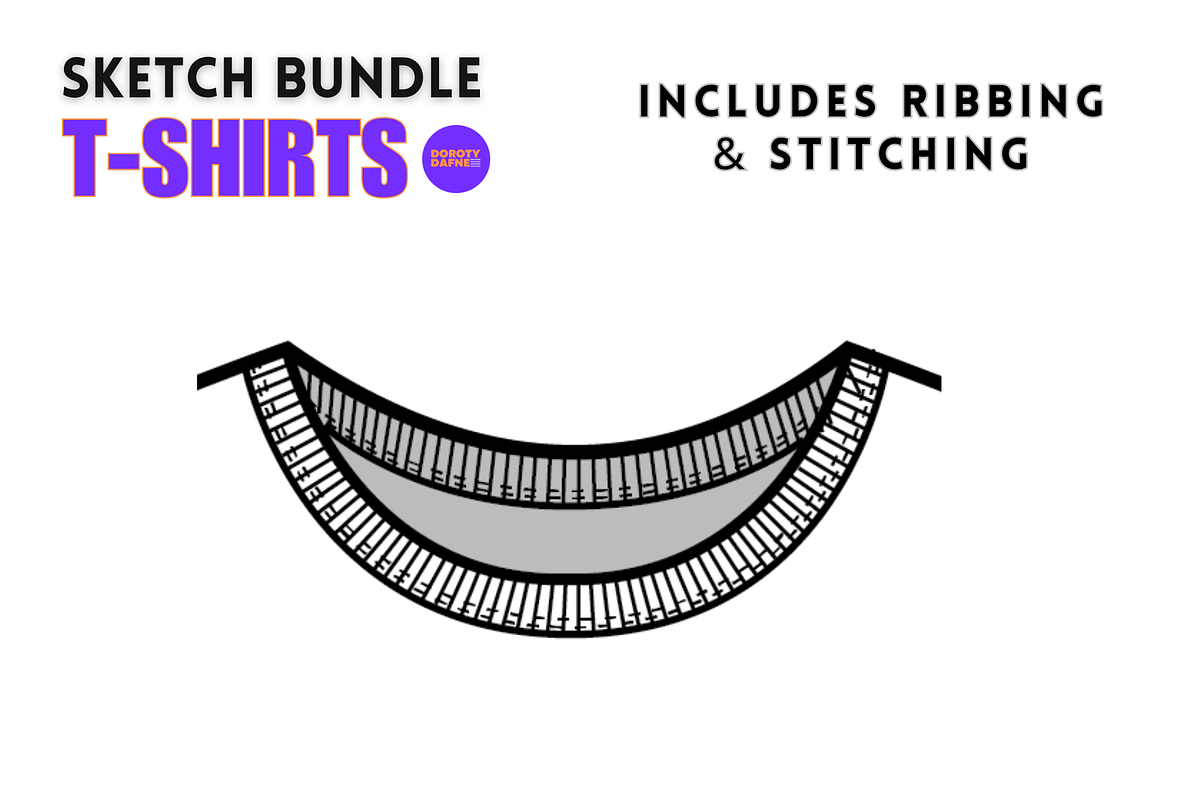 T-shirt Fashion Flats Sketch BUNDLE, a Shirt Mockup by Doroty Dafne Designs (Photo 5 of 6)
