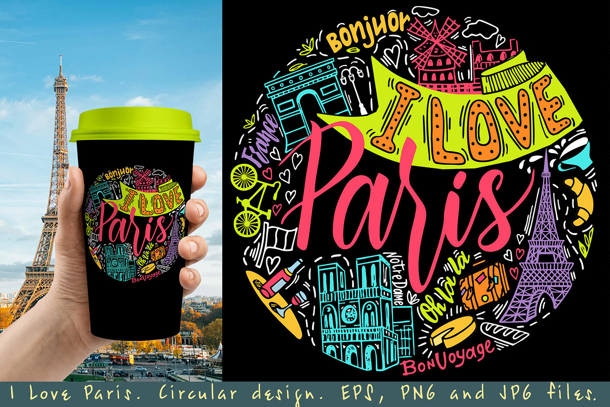 Love Paris. Modern lettering design, an Illustration by Live line (Photo 1 of 5)