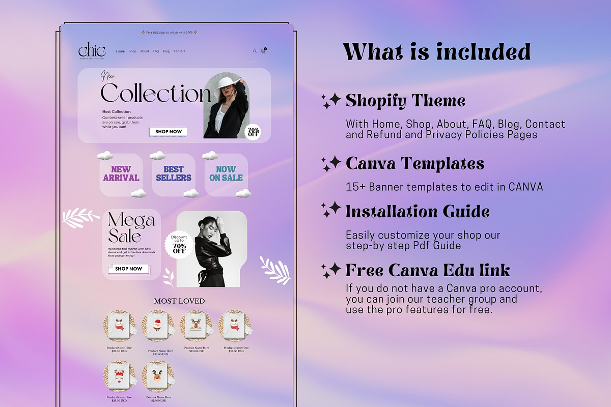 Purple Glassmorphism Shopify Theme, a Templates & Theme by DaisyStudio (Photo 2 of 10)