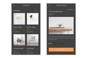 Furniture Store & Ecommerce Psd App