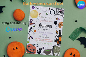 Editable Halloween Card Set