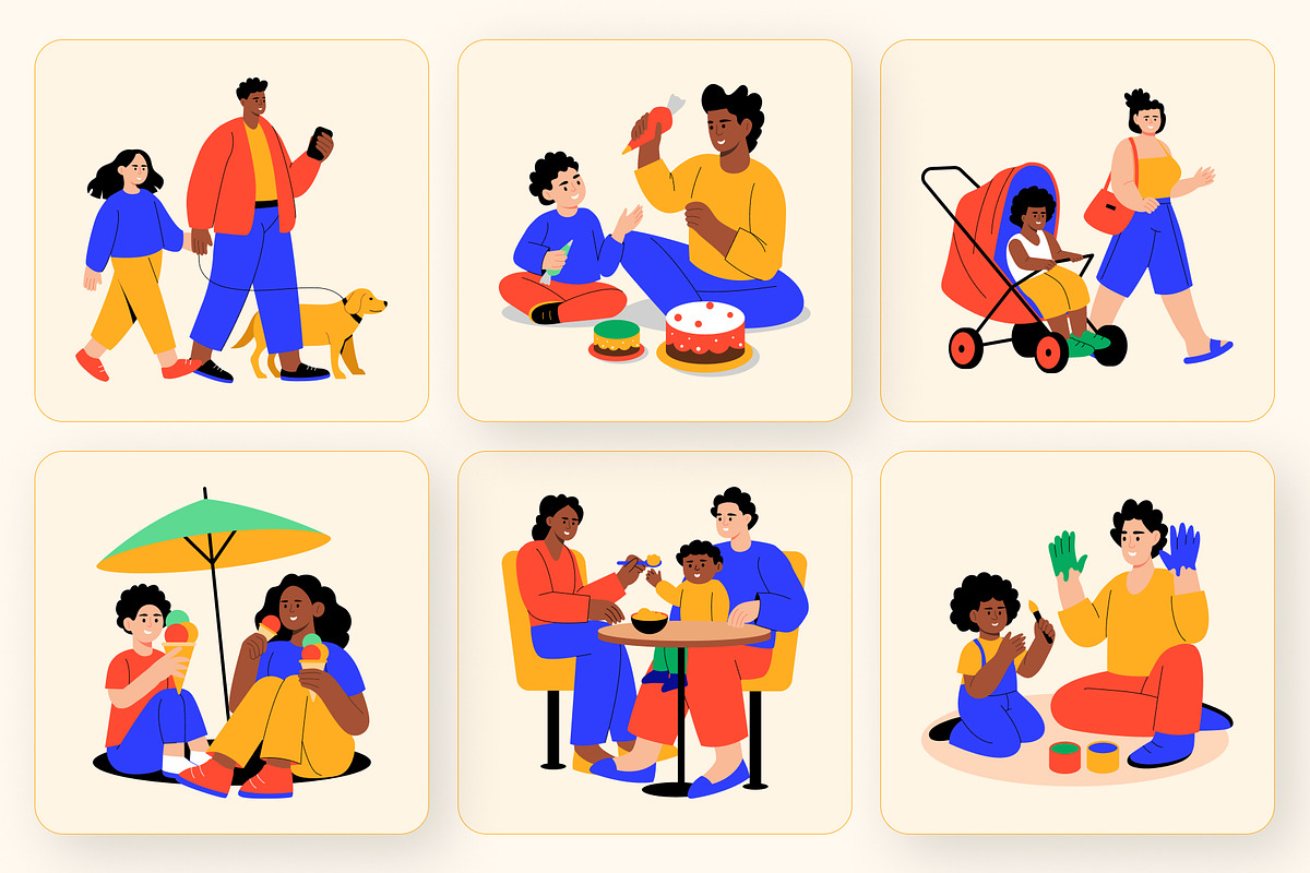 Family Illustration Art Set, a Person Illustration by Brickclay (Photo 5 of 9)