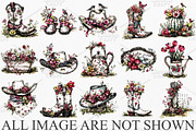 Whimsical Western Spring Clipart PNG, an Illustration by Canvas Craft (Thumbnail 3 of 7)