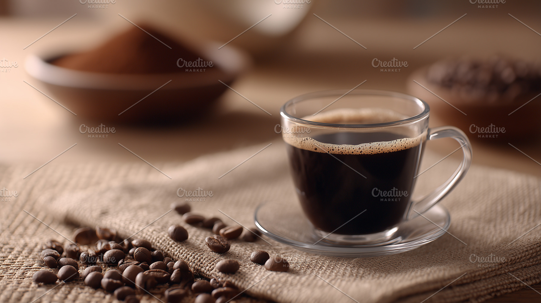 Clear glass cup of black coffee, a Food & Drink Photo by MistyDay