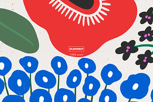 Abstract Modern Flower Illustrations