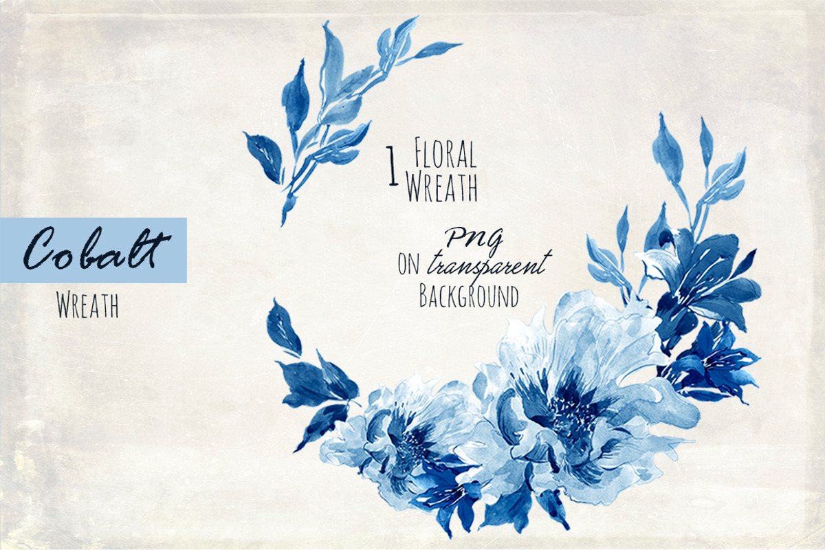 Cobalt Blue. Floral set, an Illustration by Irina Dolgikh (Photo 2 of 9)