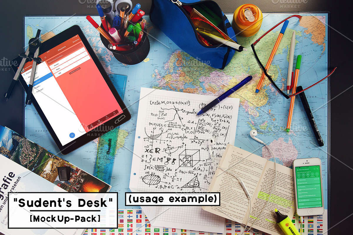 student's desk [MockUp Pack], a Presentation Template by The Drone Shop (Photo 4 of 5)