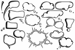 Clouds and dialogues, an Outline Icon by LineworkStock