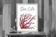 Watercolor Sea life, an Animal Illustration by Color_Brush (Thumbnail 2 of 9)