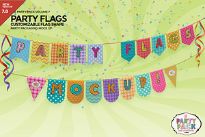 Party Flags CustomizableShape Mockup