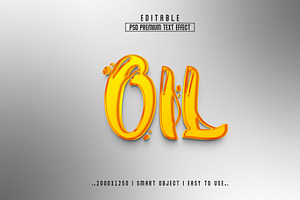 Oil 3D Editable Psd Text Effect